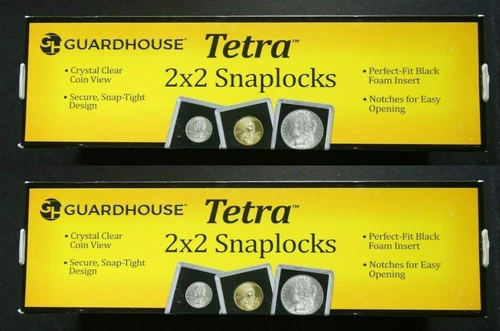 50 Guardhouse 2x2 Tetra Plastic Snaplocks 1/10 Ounce Gold Eagle Coin Holders