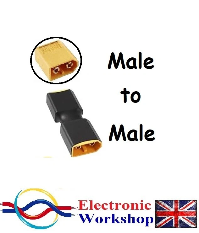 XT60 to XT60 Male-Male Female-Female Adaptor Connector RC Lipo Scooter UK SELLER - Image 2 of 4