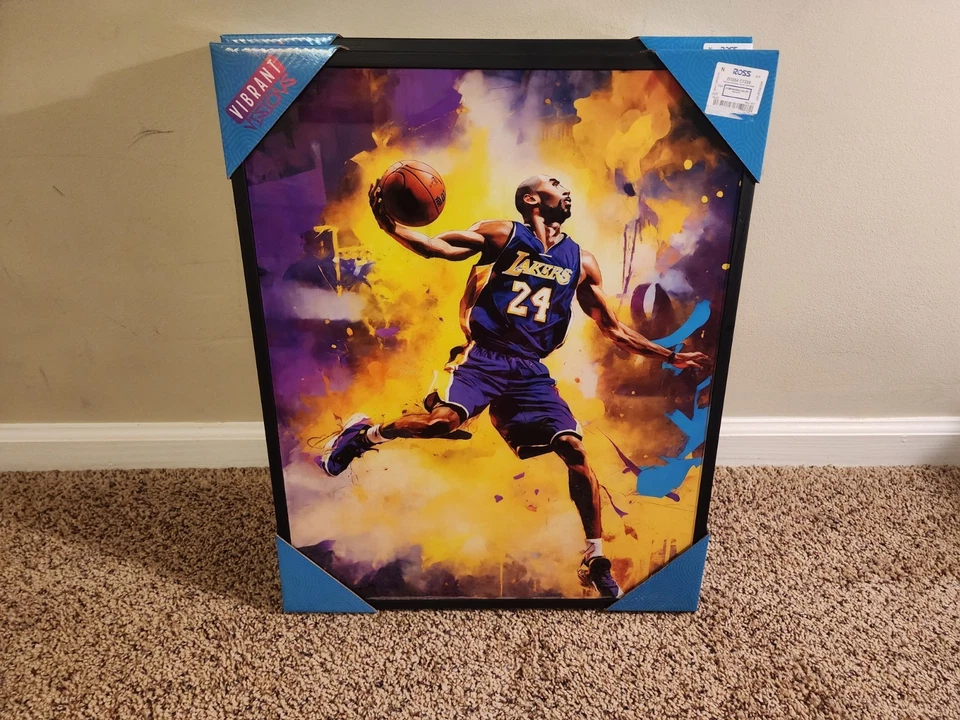 Vibrant Visions Kobe Bryant Framed L.A. Lakers Basketball  1.75x16.5x20.5 - Image 2 of 2