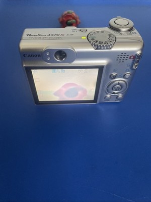 Canon PowerShot A570 IS 7.1MP Digital Camera 4x Zoom Silver Tested