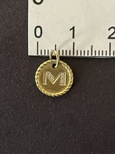 David Yurman 18K Yellow Gold Diamond Initial “M” Charm Pendant – No Chain
