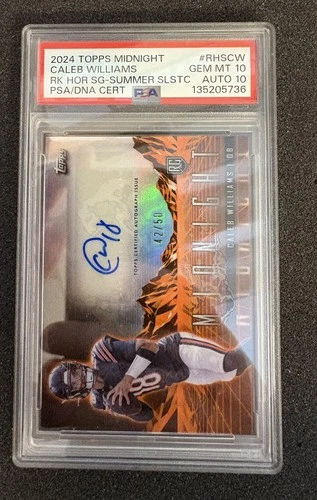 2024 Topps Midnight Caleb Williams RC Auto /50 #RHS-CW PSA 10 Rookie