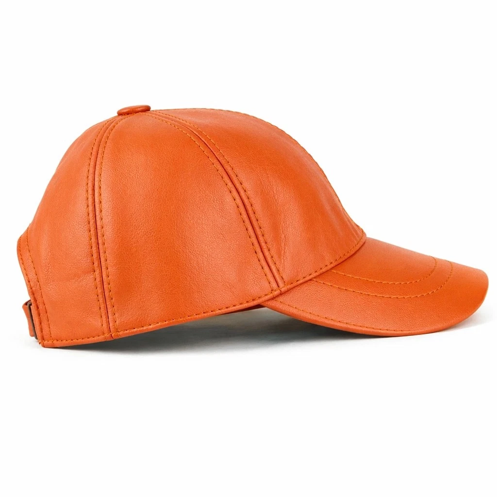 Leather Baseball Cap Hat – 100% Genuine Orange Leather Hat, Limited Edition
Opens in a new window or