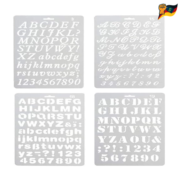 xutong Alphabet Painting 4 StüCk Schablonen 8X11 Zoll Kunststoff Zahlen Malen-image
