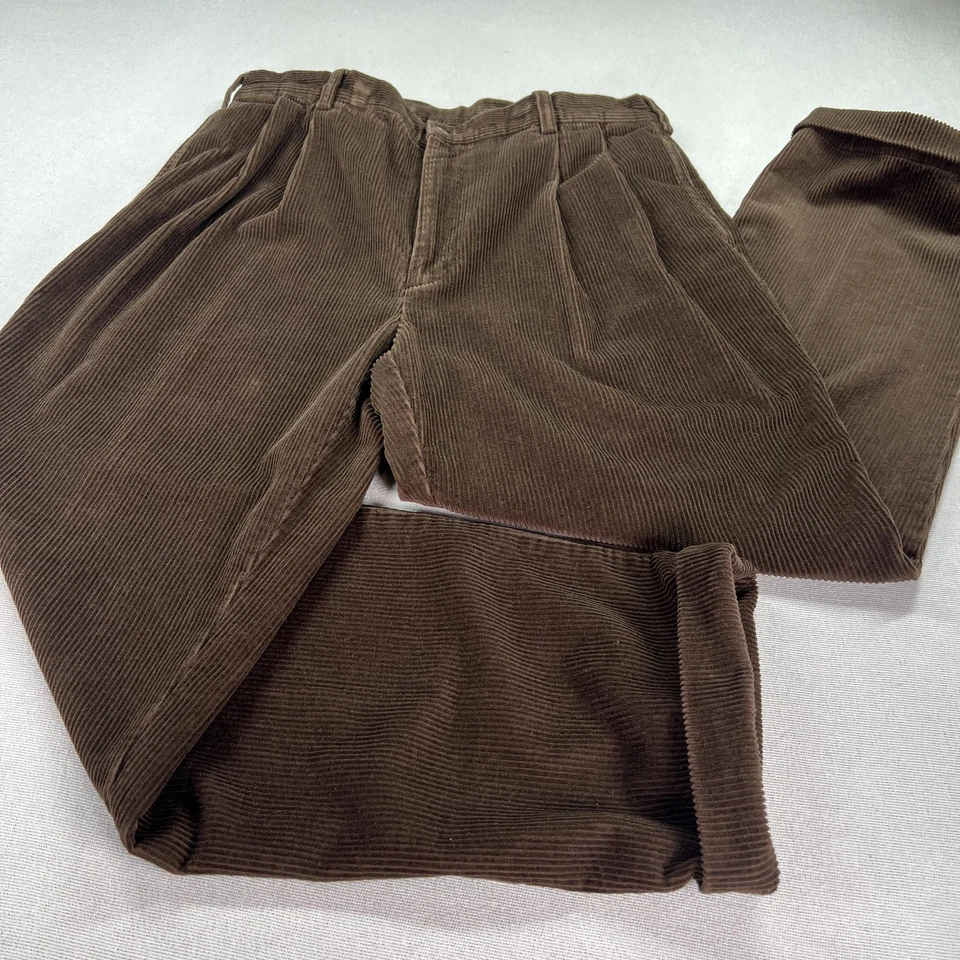 Pantalones de pana Jos A Bank para hombre 36x30 marrón plisado delantero pantalones clásicos de algodón Foto 2 de 4