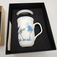 Vintage Sun Kehong's Painting Porcelain Filter Lidded Teacup with Box