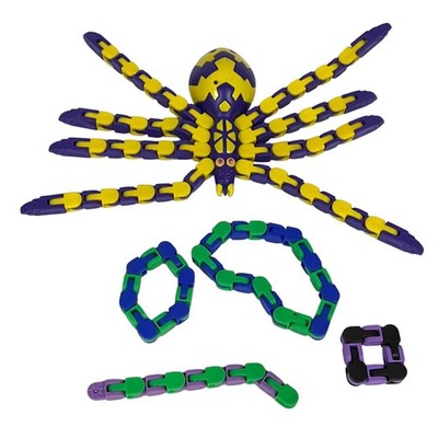 KLIXX Spider Toy 1996 Chase Toys Yellow and Purple + Extra KLIXX