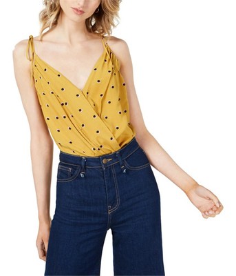 ASTR The Label Womens Marlow Bodysuit Bodysuit, Yellow, Small