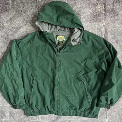 Men's Vintage Y2K Cabela's Forest Green Fleece Lined Zip Up Bomber