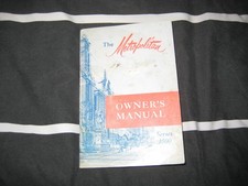 Austin/Nash Metropolitan  Owners/Drivers Manual, Original, Glove Box.