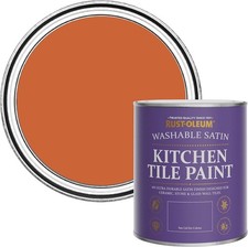 Rust-Oleum Orange water resistant Kitchen Tile Paint in Satin Finish - Tiger Tea