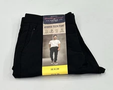 Weatherproof Vintage Men's Hybrid Tech Pants, Black, Size 32X29