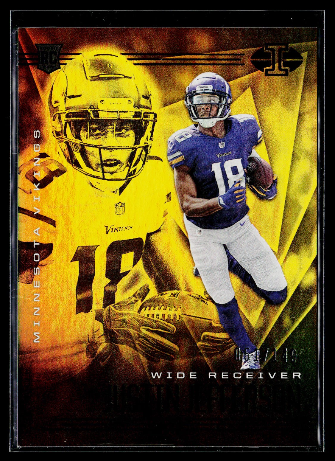 Justin Jefferson 2020 Panini Illusions #22 Trophy Collection Yellow /149 RC