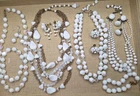 Vintage Beautiful Lot Of Milk Glass Jewelry Necklaces, Bracelets, Earrings