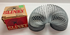 SLINKY Metal Spring toy No 100 The Name's James Walking with box Vintage