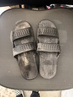 Island Slipper Men's Black Slide Sandals Size 12 Synthetic Upper Slip-On