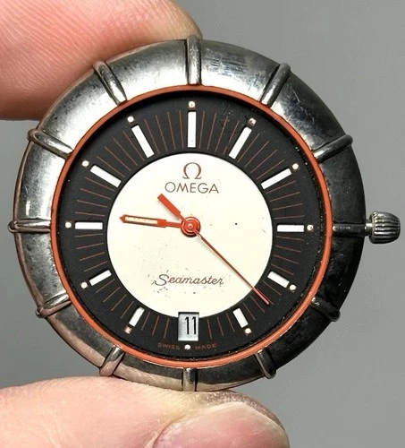 VTG OMEGA Seamaster DYNAMIC 1430 Quartz Black Dial Men's Watch 33mm Parts Repair