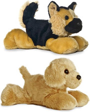 Plush Mini Flopsies 8" Dog Bundle, Golden  Shep, Brown