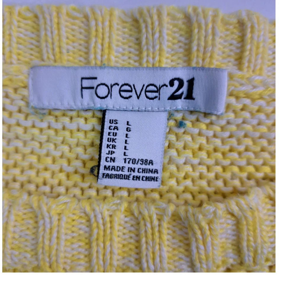 Suéter Forever 21 Color Block Tejido Mujer L Rayas Azul Amarillo Verde Años 80 Retro Foto 2 de 4