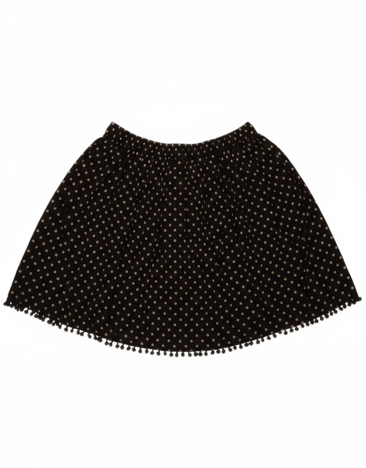 BENETTON женщин мини юбка большой W34 черный цветочный вискозы DR08 - Изображение 2 из 4