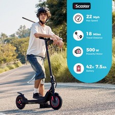 Foldable Commuting Electric Scooter 500W 22 MPH Top Speed 18 Miles Max Range