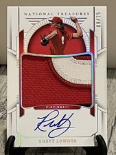 Rhett Lowder Auto Patch Holo Silver #08/25 2024 Panini National Treasures Reds