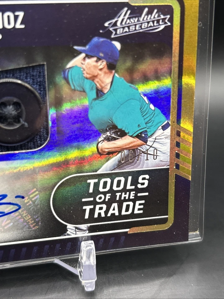 2022 Panini Absolute Andres Munoz Gold Auto Autograph /10 Jersey Button READ A37 - Image 2 of 4