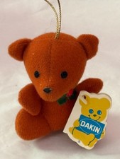 Vtg Dakin Dream Pets 3" Bear Ornament with Tag Christmas