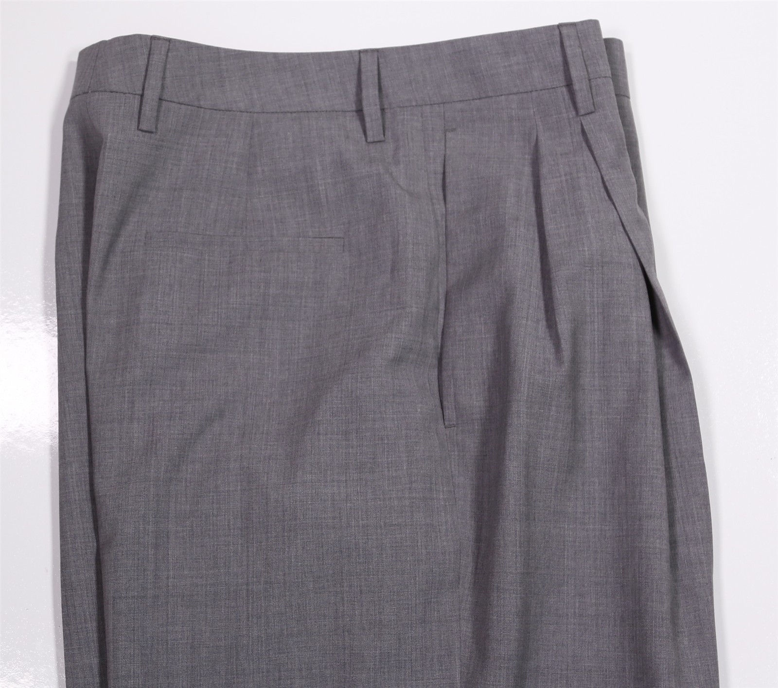 Prada Milano Womens Solid Light Gray Pleated Wide… - image 2