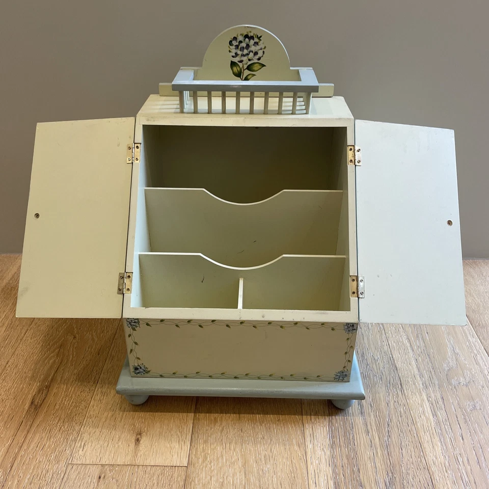 Vintage 1950s Letterbox Mailbox Desktop Solid Wood Handmade Hand-Painted - Image 2 of 4