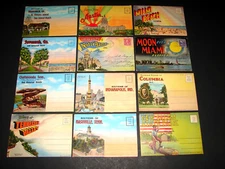 12 1930-50s Antique USA POSTCARD ALBUMS FL TN GA SC IN TX Notre Dame Abe Lincoln