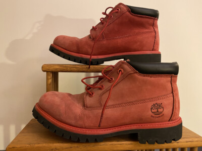 Timberland Nelson Red Nubuck Premium Chukka Waterproof Boots A14WS  
