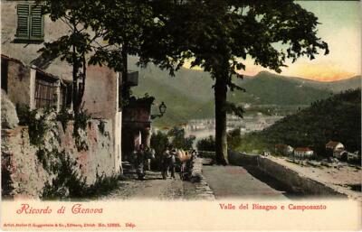 CPA Ricordo di GENOVA Valle del Bisagno e Camposanto ITALY (800700)