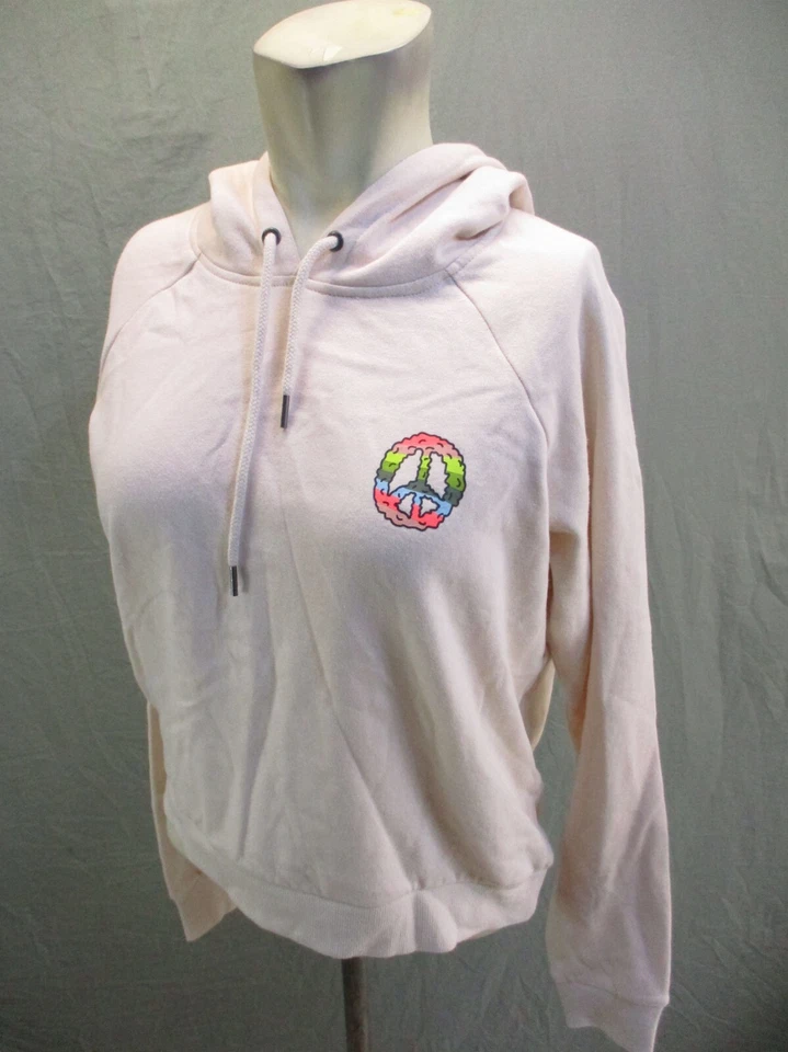 Top deportivo recortado de algodón con capucha beige talla S Volcom para mujer 7W-487 Foto 3 de 4