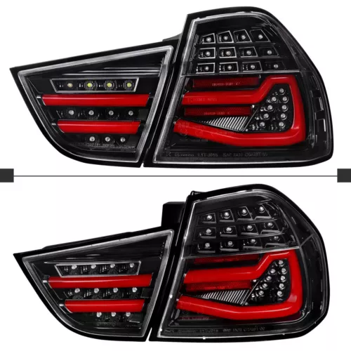 Black LED Rear Tail Lights Fits for BMW E90 3 Series 325i 328i Sedan 2009-2011 - Picture 12 of 13