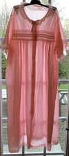Vintage Pink Sears Nylon Button-Up Sleep Gown Size 46-48