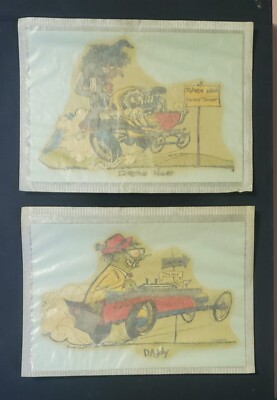 NOS Vintage 1963 Hawk Weird-Ohs DADDY & DRAG HAG Water Decal Original SEALED Pak
