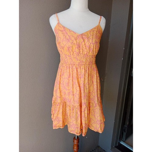 Sportsgirl Orange Floral Spaghetti Strap Cotton Mini Dress Size 8 eBay