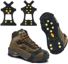 Ice Snow Grips Cleats with 10 Steel Spikes for Winter Anti Slip Shoe Traction