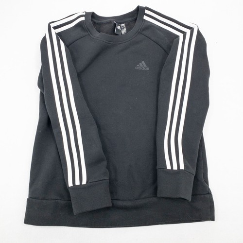 Adidas Sweater kid Medium Black Long Sleeve Crew Neck Pullover Sweatshirt Youth - Picture 2 of 5