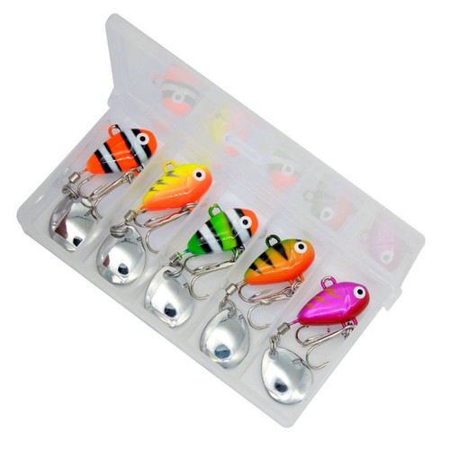 5PC Rotating Artificial Bait Lure VIB Sequined Hard Bait Suit 10G Fish Lead - Picture 3 of 10