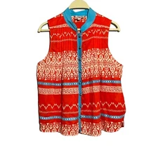Plenty Tracy Reece Women Blouse Sleeveless Size M Boho Tribal Retro Hippie Relax