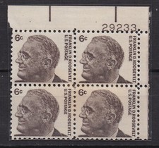 Scott #1284 Franklin D. Roosevelt 6c (Plate Block Of 4) 1966 Mint NH