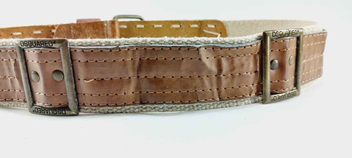Dsquared2 Men's Leather Belt Size S/M Brown Rare Western