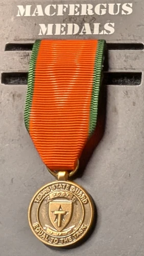 TXSG Texas State Guard Miniature CGIA Medal - Moiré Ribbon Mini Drape