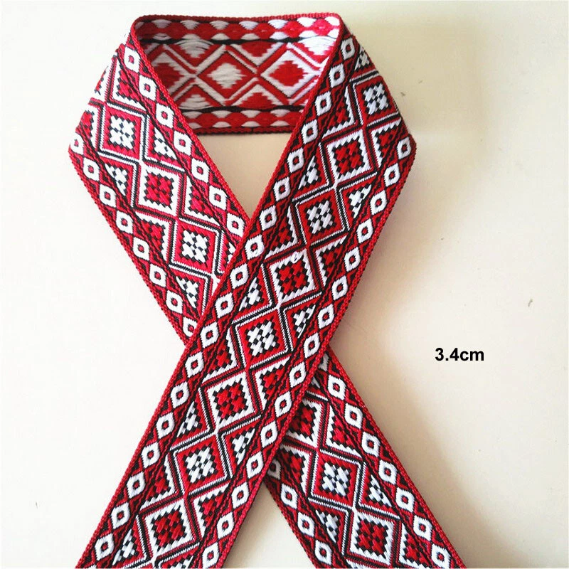 1yard Wine Flower Lace Edge Trim Ribbon Fabric Embroidered Applique Sewing Craft - Image 3 of 4