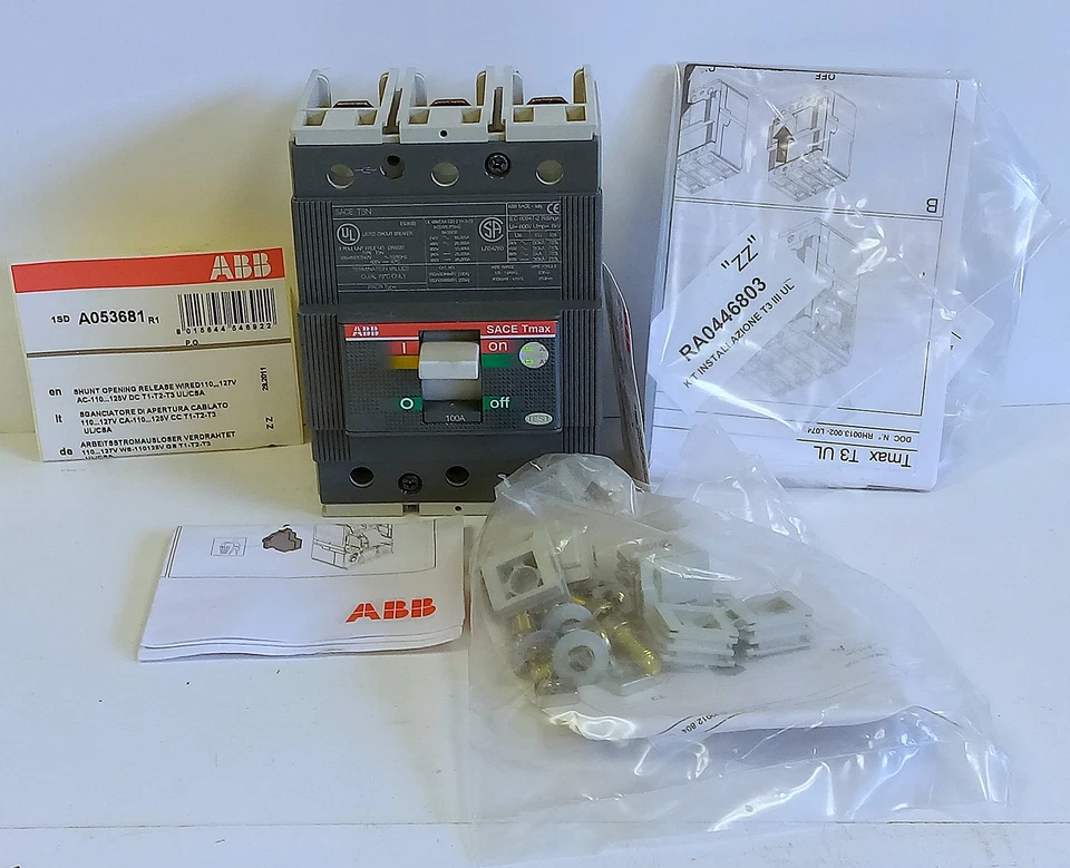 ABB T3N100TWS4 100 A 3-Pole Shunt Trip Breaker - Image 3 of 4