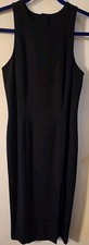 Vtg 90s Patrick Collection Black Cocktail Fancy Long Party Dress Gown Slit Sz 8