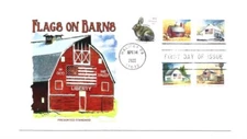  5684-87 Flags on Barns, on one Panda Cachets FDC 