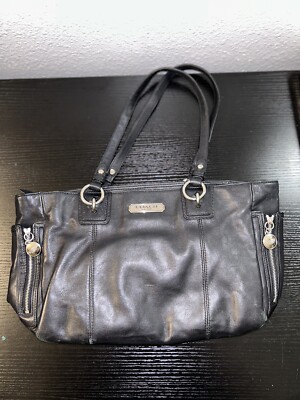 Coach F19252 Gallery Slimmery Putty Leather ZIPPER Tote